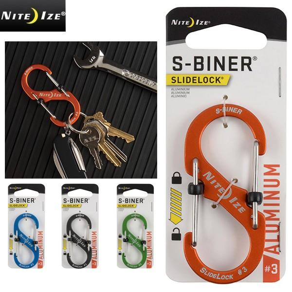 NITE IZE �i�C�g�A�C�Y S-BINER �G�X�r�i�[ SLIDELOCK �X���C�h���b�N �J���r�i ALUMINUM #3 �L�[�z���_�[ �A�E�g�h�A�O�b�Y �L�����v�p�i ���� �h�ЁyT�z