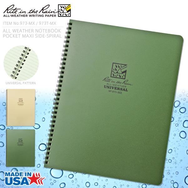 Rite In the Rain ���C�g�C���U���C�� �ČR�g�p ALL WEATHER NOTEBOOK POCKET MAXI SIDE-SPIRAL �h���^�N�e�B�J���m�[�g�u�b�N�yT�z
