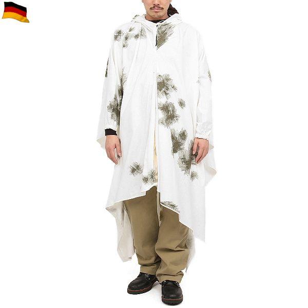 MILITARY 実物 新品 ドイツ軍スノーカモポンチョ メンズ