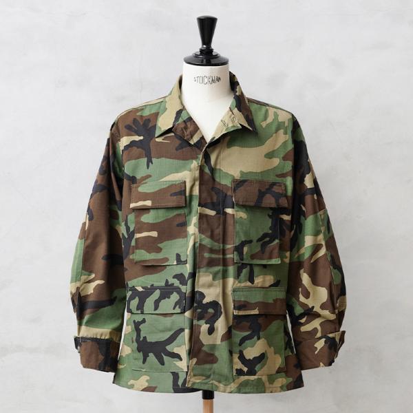 実物 新品 デッドストック 米軍 BDU WOODLAND CAMO ジャケット 後期型 リップストップ メンズ ミリタリー アウター 軍モノ アメリカ軍【クーポン対象外】【I】