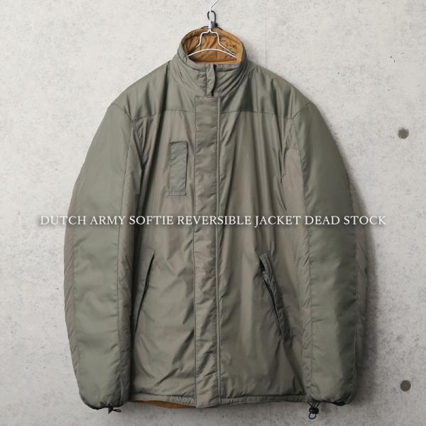 実物 新品 デッドストック オランダ軍 SOFTIE リバーシブルジャケット【Cx】【I】｜2WAY 中綿 ミリタリー アウター メンズ ナイロン グレー ブラウン 撥水 パッカブル コンパクト waiper_wip-19082301