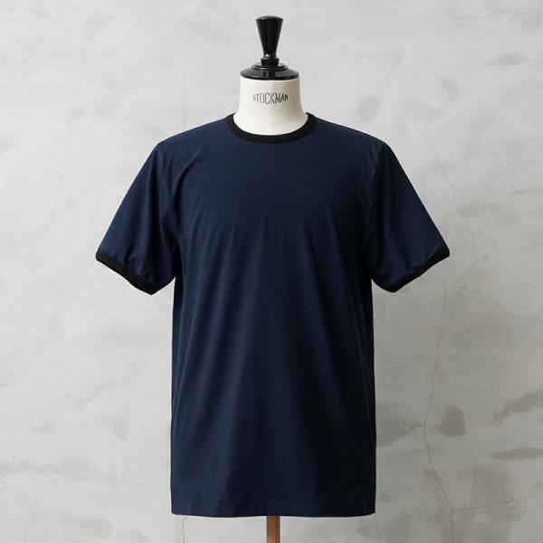 実物 新品 デッドストック オランダ軍 ショートスリーブ リンガーTシャツ ネイビー×ブラック ミリタリー カットソー 軍モノ 軍物 古着【クーポン対象外】【I】