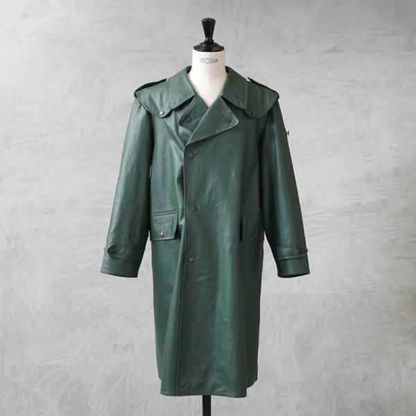 70s 自衛隊 ミリタリー レインコート レトロ 昭和 スタンドカラー 雨衣 
