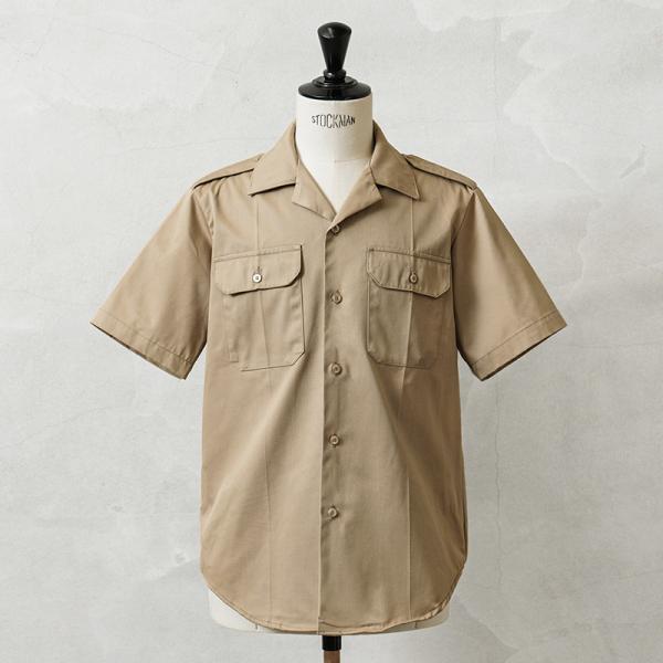 60sビンテージ米軍ミリタリー チノシャツ半袖スプルースグリーン軍物アーミー古着 60sビンテージ米軍ミリタリー チノシャツ半袖スプルースグリーン