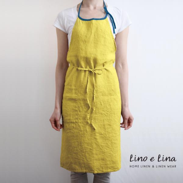リーノエリーナ Lino e Lina リネン フルエプロン ミラ Mila ミモザ