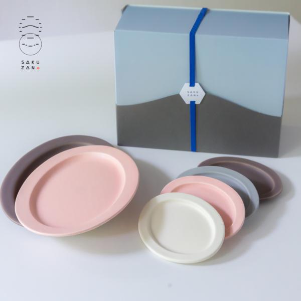 美濃焼 作山窯 SAKUZAN Sara Gift オーバルプレート S4枚 M2枚