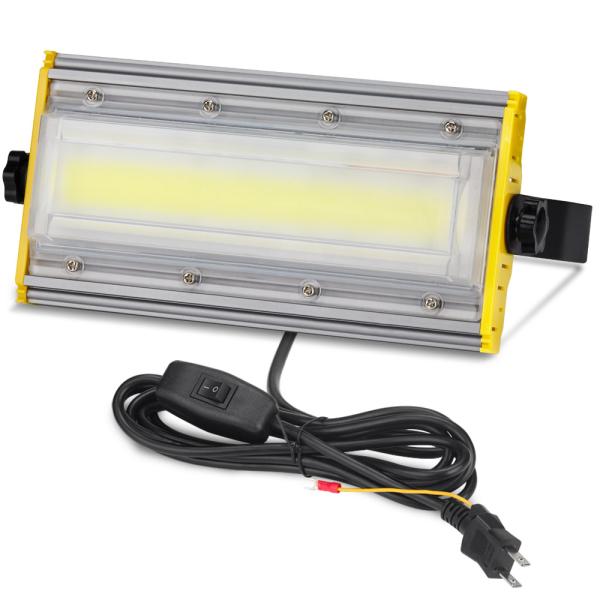 【即納】2台 LED 投光器 50W・500W相当 8000LM スイッチ付き 昼光色 6000K AC 80-150V 長寿命 広角240度 IP67防水 3Mケーブル 1年保証 送料無料