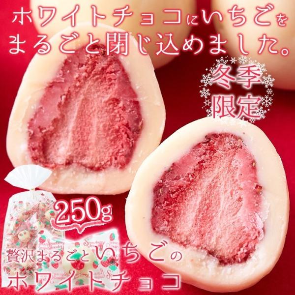まるごといちごの ホワイトチョコ 250g 送料無料 即納 お徳用 個包装 チョコレート イチゴチョコ いちごチョコ プレゼント ギフト バレンタイン ホワイトデー
