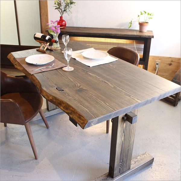設置無料 古材 ダイニングテーブル 一枚板 アンティーク 職人手作り 木