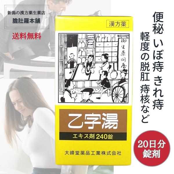 本日のお得情報は、当店TOPページチェック！市販薬 乙字湯 エキス錠 20日分 240錠 痔 漢方 便秘 体力中等度以上で使用可能 ぢ 大便かたい いぼ痔 きれ痔 痔核 便秘 軽度 脱肛 薬 第２類医薬品 漢方薬 【送料無料】■効能・効果体...