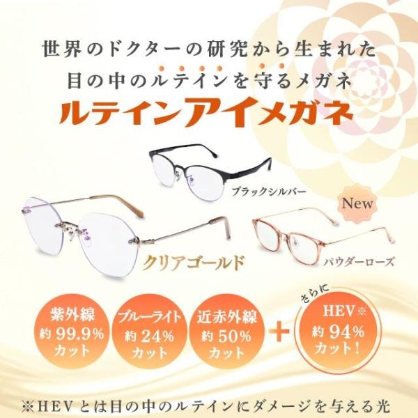 ルテインアイメガネ 【 わかさ生活公式 】 メガネ サングラス 透明 クリア 紫外線 ブルーライト 近赤外線 HEV  UV 紫外線 ブルーライトルテインを守る 日本製