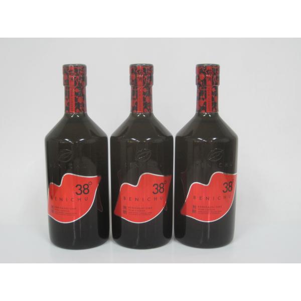 BENICHU38°　750ml × 3本　無糖梅酒　甘くない梅酒　ベニチュー　若狭　福井　紅映梅　エコファームみかた
