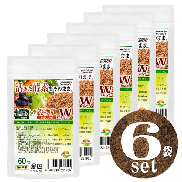 こうじ酵素30日分6袋セット 酵素麹粒60粒 6袋セット計360粒 こうじ酵素 麹 酵素サプリ 熟成137種