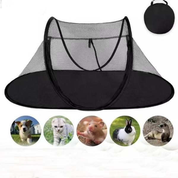 屋内猫用屋外猫テント 折りたたみ可能な犬用ベビーサークル、ポータブル、ペット用屋外テント プレイハウスの外の猫、屋外折りたたみペット蚊帳ホーム通気性