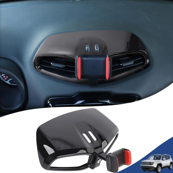 携帯電話ホルダー ジープ レネゲード 2015-2022 車載ホルダー スマホホルダー 360度回転可能 GPS カスタム 内装 パーツ アクセサリー