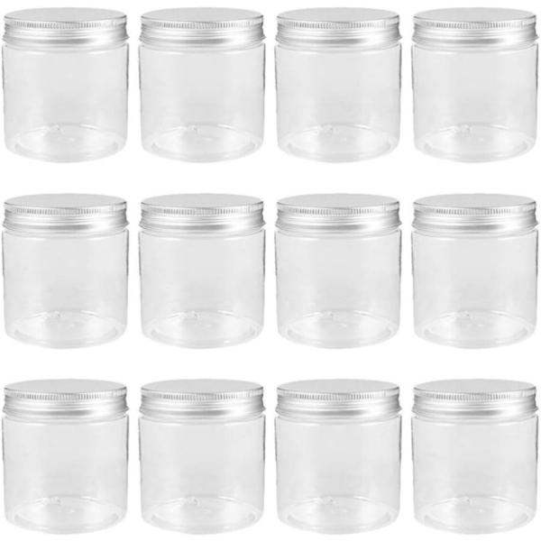 プラスチック メイソン ジャー 蓋付き、 ジャム ボトル 保存びん 250ml 広口 缶詰 空 スパイス 漏れ防止 ゼリー キッチン ドライ
