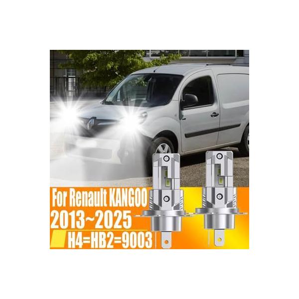【並行輸入品】 ルノーカングー用ハイパワーLEDヘッドライト 2x h4 hb2 9003 canbus エラー電球 白フォグランプ ダイオードランプ 12v 