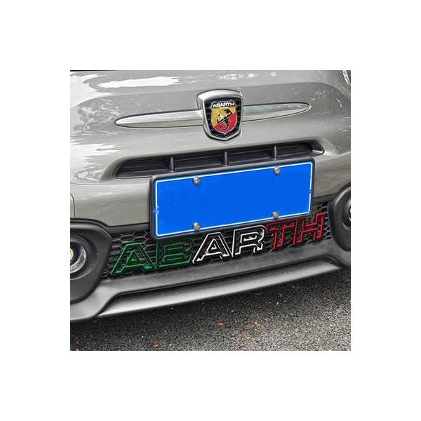 【並行輸入品】 メッシュレターカバー ABS素材 フロントグリルエクステリアクリック フィアット500 595 695用アクセサリー アバルト専用 11個