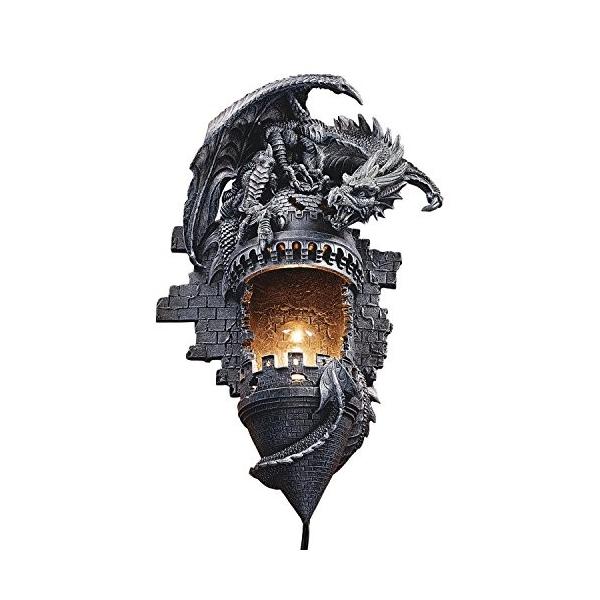 Design Toscano Dragon's Castle Lair Sculptural Wall Sconce