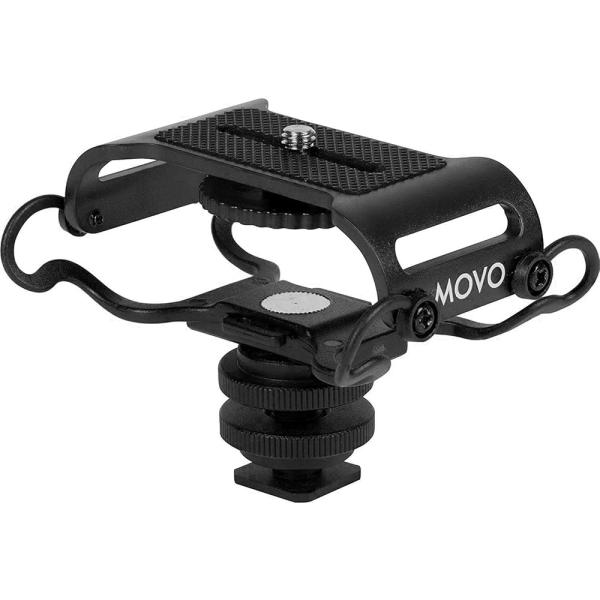 Movo SMM5-Bユニバーサルマイクとポータブルレコーダーショックマウント - Zoom H1n、H2n、Tascam DR-40xなどに適合。