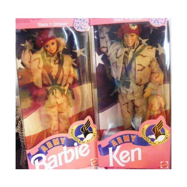 ARMY Barbie/アーミー バービー 2 Stars 'N Stripes Army Barbie & Ken Giftset Dolls American