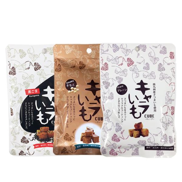 南九州産さつまいもを皮ごと使った、おいしいおいものお菓子です。商品名：選べるキャラいも３種品　種：芋菓子原材料：さつまいも（宮崎県産、鹿児島県産）、食用食物油脂、砂糖（さとうきび（国産））、バター（乳を含む）、食塩/レシチン（大豆由来）、ご...