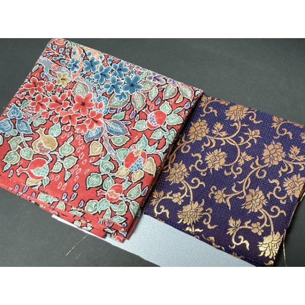 見頃生地、半襟、帯用の金襴のセット。ワインボトルサイズ、ペットボトルサイズ、どちらでも作れるように、少し多めに生地が入っています。色柄のコーディネートがされておりますから、型紙通りに切って縫うだけ。※型紙は別売りです※クリックポストで発送します
