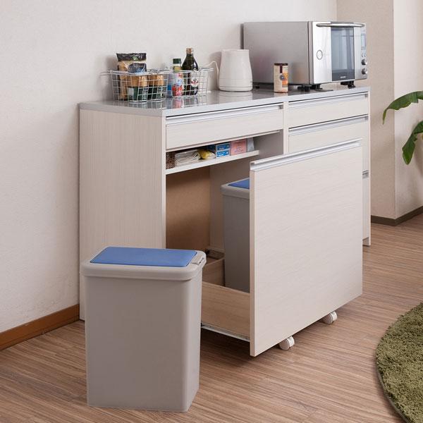 キッチンカウンター 完成品 大規模セール 背面化粧 おしゃれ お洒落 木製 台所 キャビネット ダストボックス ゴミ箱 キッチン 分別 ダストbox キッチン用ゴミ箱 屑入 くずいれ ペール 25リットル 分別ペールカウンター おしゃれゴミ箱 幅87cm 3分別ダストボックス