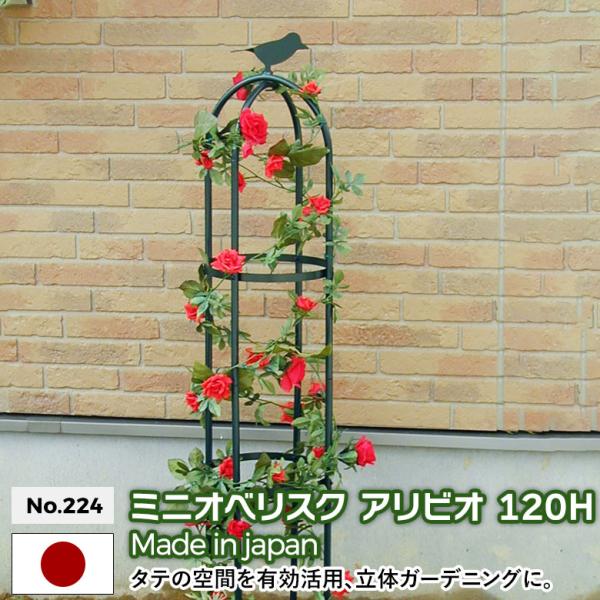 ミニオベリスク 「アリビオ」 120Ｈ No.224 GREEN GARDEN ガーデニング用品 園芸 バラ 薔薇 ローズ つる花 植物 庭 緑 家庭菜園 ファニチャー 小林金物 燕三条
