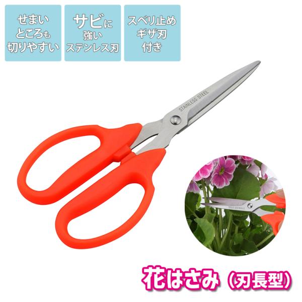 剪定ばさみ 花はさみ 刃長型（SV-6421） 剪定バサミ 大久保鋏 ガーデニング用品 枝切 ハサミ 園芸用品 庭園 枝切りばさみ メール便 セーブインダストリー