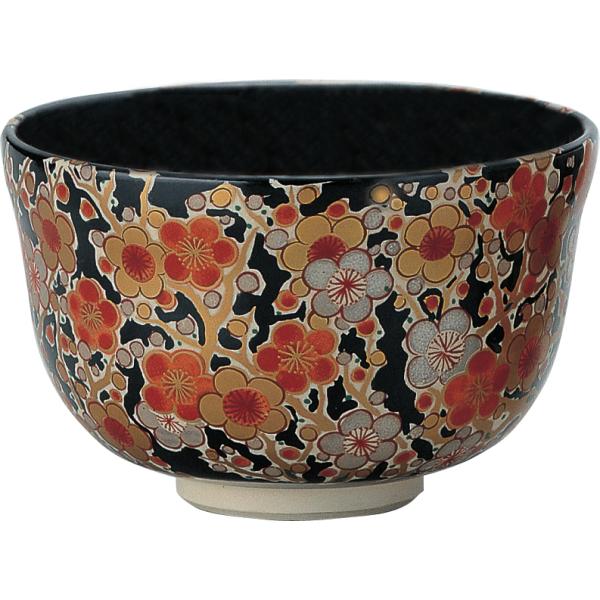 茶碗 黒仁清 梅林 宮地英香作 茶道具 宮地英香 春の茶碗 梅柄 季節の