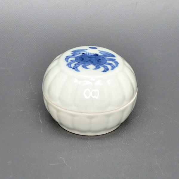 香合 呉須 菊蟹 景徳鎮 王懐英作 茶道 茶道具 : 和空間ヤフーショップ