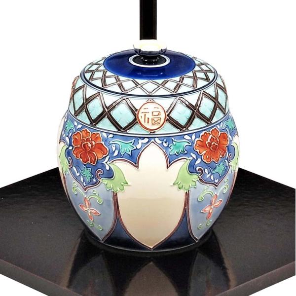 水指 交趾 花唐草 谷口菁嵐作 茶道具 色絵 華やか 茶席用 : 和空間