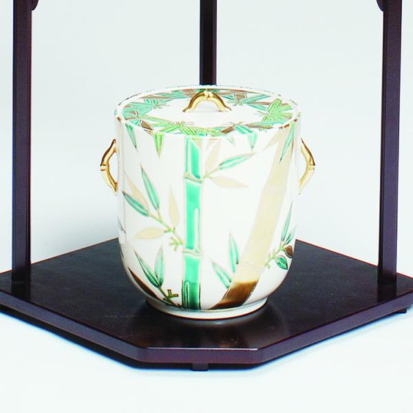 水指 仁清 竹林 燦光窯 色絵 金彩 耳付 茶道具 上品華やか 炉風炉兼用