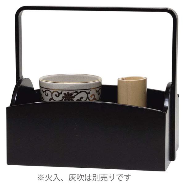 櫛形手付莨盆 黒 中村湖彩作 煙草盆 茶道 茶道具 : 和空間ヤフー