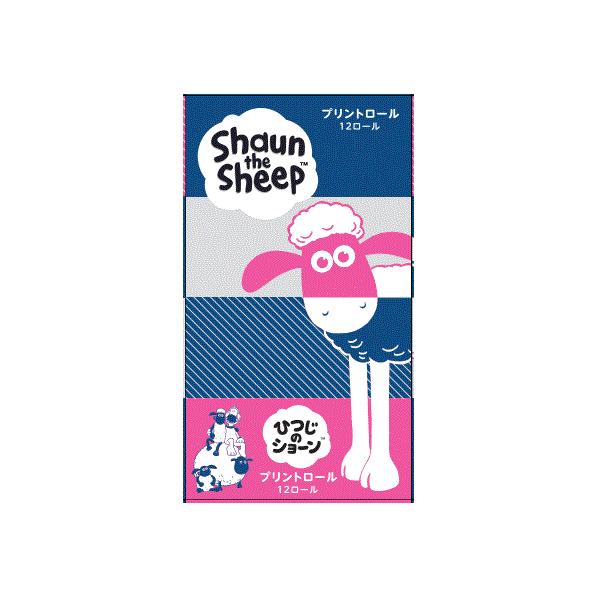 Ｅテレで放映中の『ひつじのショーン』のプリント付きトイレットペーパー。トイレトレーニング用としてもおすすめ。小さなお子様が安心して使える無香料タイプ再生紙100%ダブル25ｍ巻1パック12ロール入り紙芯あり、ミシン目あり