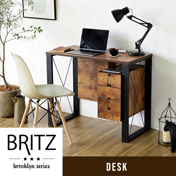 パソコンデスク BRITZ ヴィンテージ風デスク FBR-0002 ヴィンテージ風