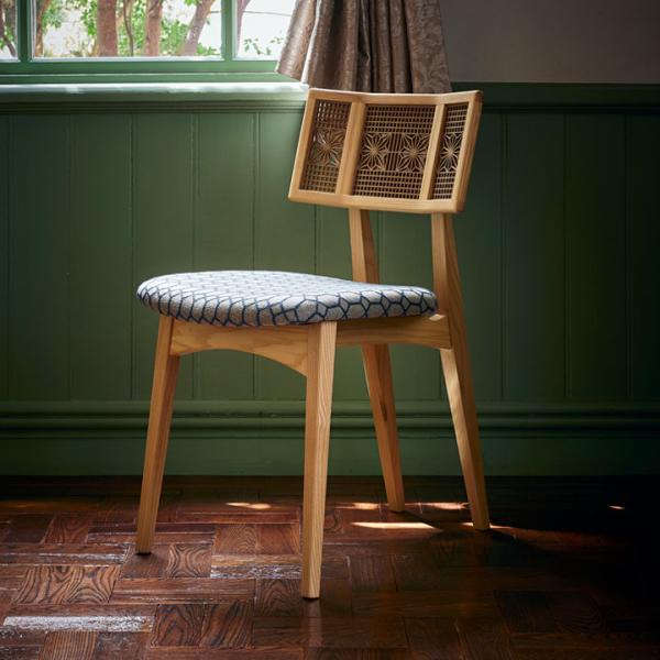 園田産業 国産 完成品 ダイニングチェア 椅子 組子 肘無し チェア