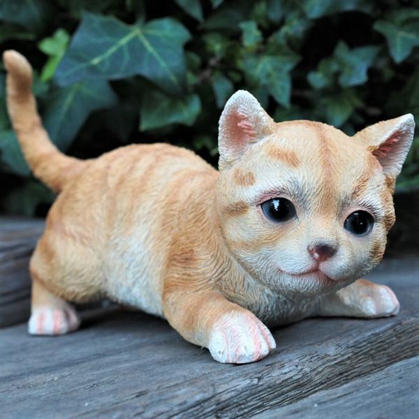猫 雑貨 ガーデンオブジェ 置物 置き物 茶トラ リアル ネコ ねこ 猫の