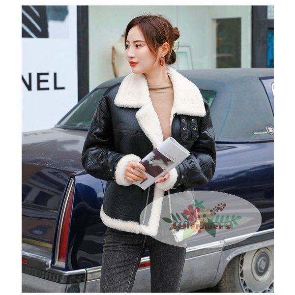 最高の品質の レザーコート ラムレザーコート 本革 羊革コート レディースアウター レディースコート ウール襟 羊革 革ジャン ラム革 ダウンコート カラー ブラック