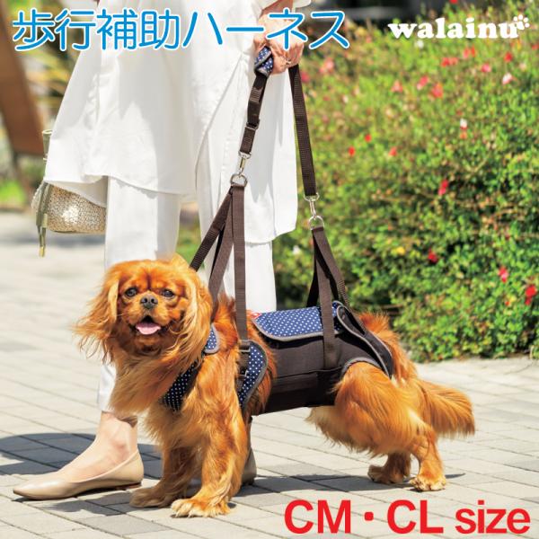 犬 歩行補助ハーネス 介護 ハーネス 胴輪 LaLaWalk ララウォーク 中型犬 パールドット CM・CL