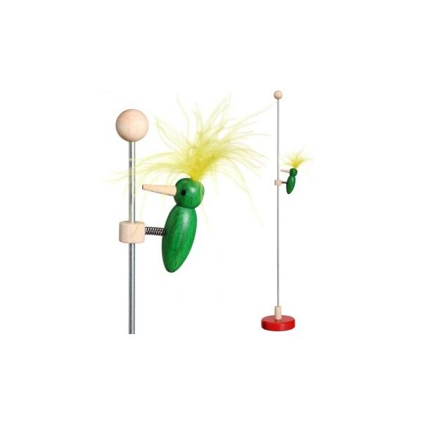 飾っておくときは、くちばしを棒の一番上の丸い部分に引っ掛けて置きます。遊ぶときは、くちばしを丸い球より下にしてから体を動かしてあげてください。コツコツとキツツキが動きながら落ちていきます。サイズ　41.5ｃｍ