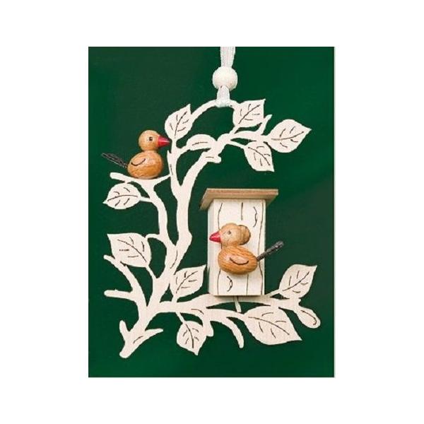 小鳥のオーナメントサイズ　9　X　8　ｃｍ製作社　ティツェ製作場　ドイツ/ツュブュニッツ