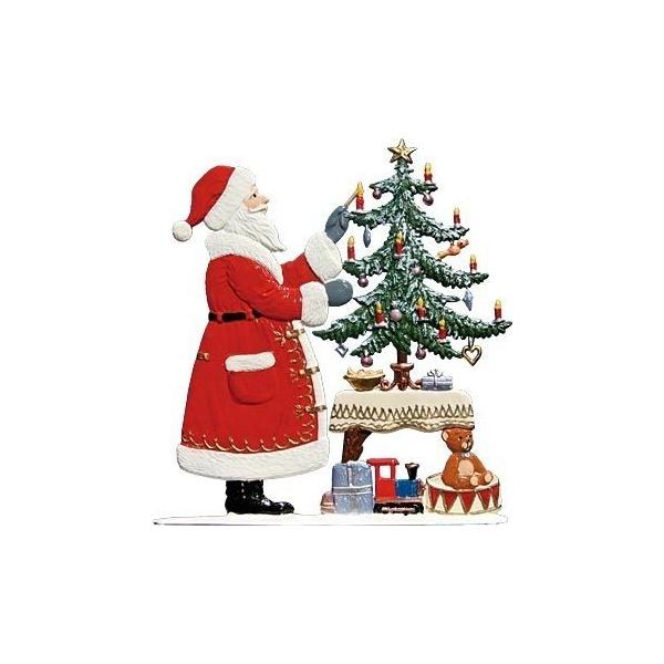 クリスマスツリーを飾るサンタクロース