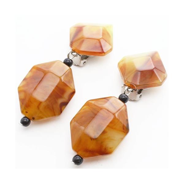 花モチーフ ブローチとイヤリングのセット　Angela Caputi アンジェラ カプーティ ANGELA CAPUTI イタリア フィレンツェ ブラウン