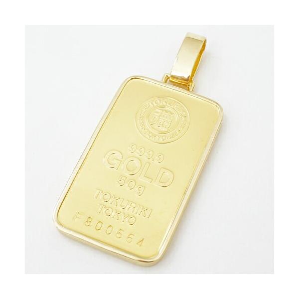 こ*ん様 24Kペンダントトップ純金 徳力本店】純金 24K 999.9 インゴット ペンダント 地金 約50g