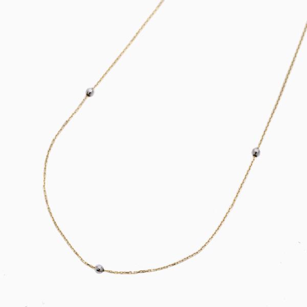 プラチナ Pt850 18金 コンビ ネックレス 42cm 0.7g 細め プラチナ Pt850 18金 コンビ ネックレス 42cm 0.7g 細め