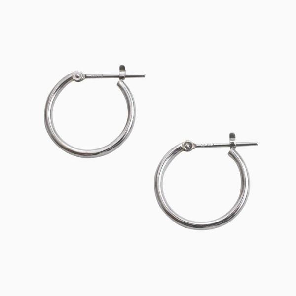 14金 K14 14k K14WG ホワイトゴールド ピアス フープピアス