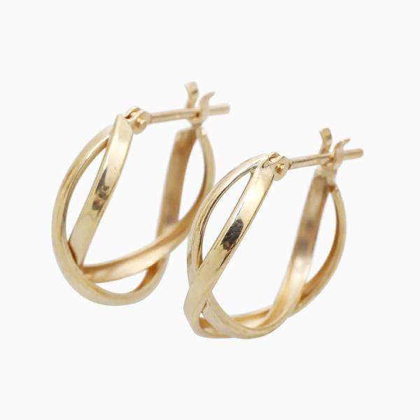 正規品 10金 K10 10k ゴールド GOLD ピアス 地金 カット入 フープモチーフ シンプル 華奢 デ お洒落 女性 レディース アクセサリー キャッチレス 両耳 爆買