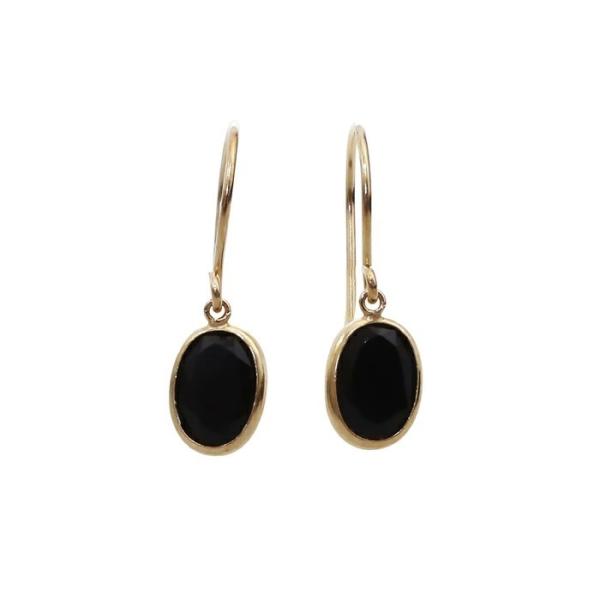 正規品 K10 10金 GOLD ゴールド フック式 オニキスOnyx ピアス  小さめ 華奢 ゴールドアクセサリー パワーストーン 天然石 誕生石 刻印あり 日本製 レディース